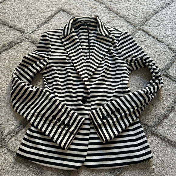 Express black white stripe blazer XS - Picture 5 of 6